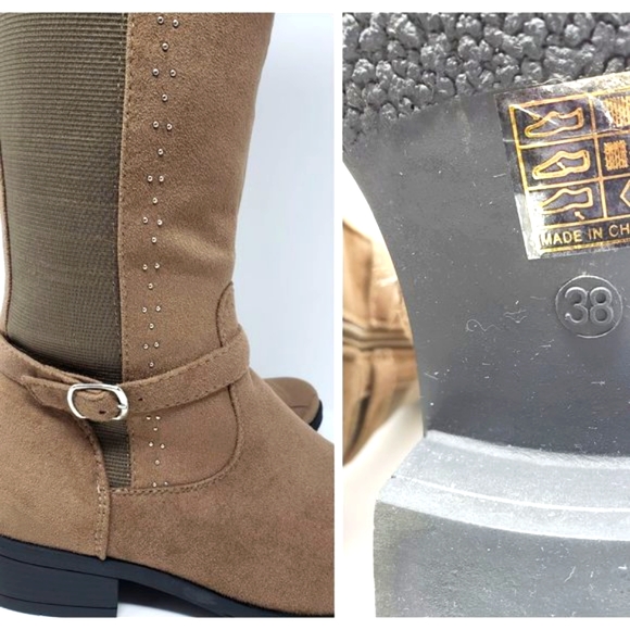 Aiit Light Brown Suede-Like Boots - Picture 6 of 11